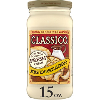 Classico Pasta Sauce Alfredo Roasted Garlic Jar - 15 Oz