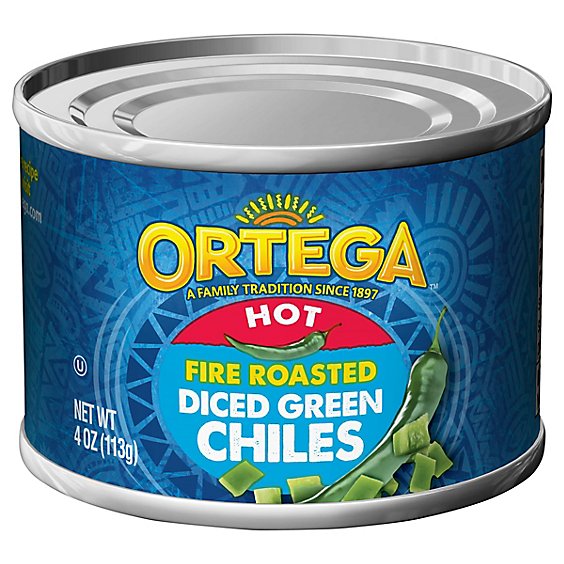 Ortega Fire Roasted Diced Green Chiles - 4 Oz