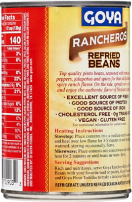 Goya Beans Refried Pinto Rancheros Can - 16 Oz - Image 5