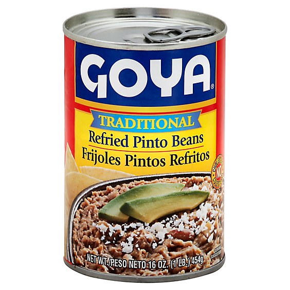 Goya Beans Pinto Refried Traditional - 16 Oz