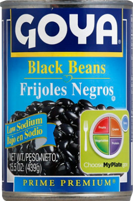 Goya Prime Premium Beans Black Low Sodium Can - 15.5 Oz