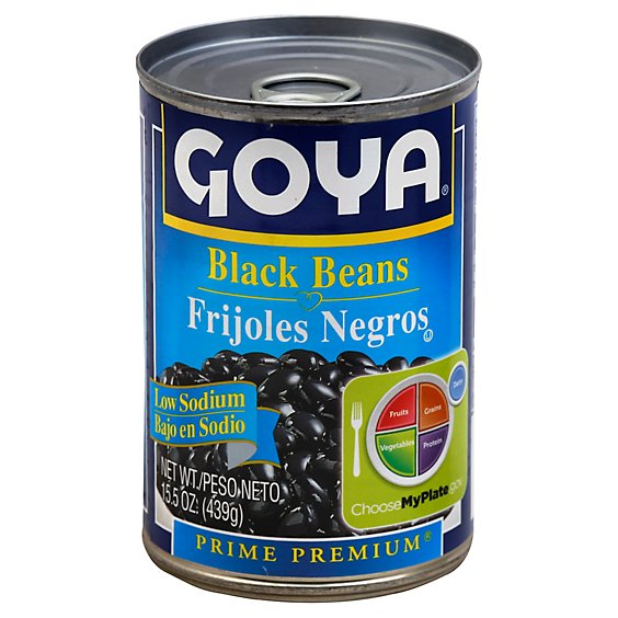 Goya Prime Premium Beans Black Low Sodium Can - 15.5 Oz