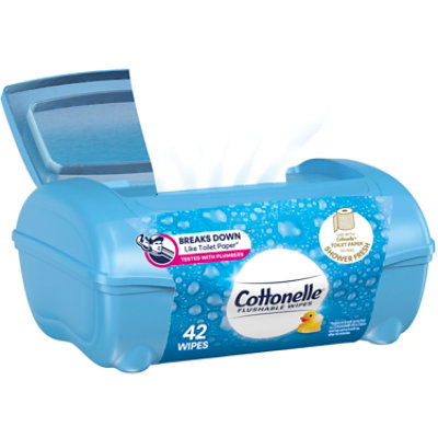 Cottonelle Flushable Wet Wipes Refillable Tub Pack - 42 Count - Image 1