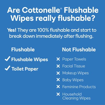 Cottonelle Flushable Wet Wipes Refillable Tub Pack - 42 Count - Image 6
