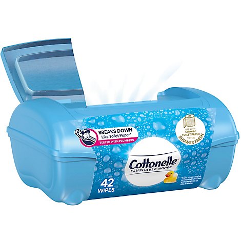 Cottonelle Flushable Wet Wipes Refillable Tub Pack - 42 Count