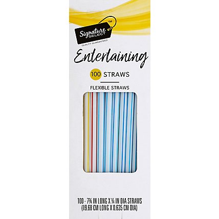 Signature SELECT Straws Party Flexible 7 3/4 Inch Long Box - 100 Count - Image 2