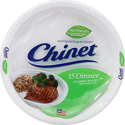 Chinet Dinner Plates 10 3/8 Inch Wrapper - 15 Count - Image 2