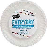 Signature SELECT Plates Paper Everyday Coated 7 Inch White - 50 Count - Image 2