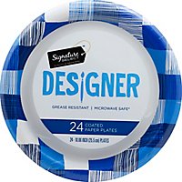 Signature SELECT Plates Paper Designer Coated 10.25 Inch Blue - 24 Count - Image 2