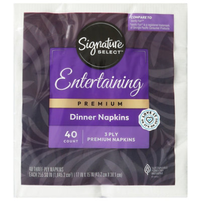 Signature SELECT Napkins 3 Ply Premium Dinner - 40 Count