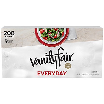Vanity Fair Everyday Casual Napkins White Paper 2 Ply - 200 Count - Image 2