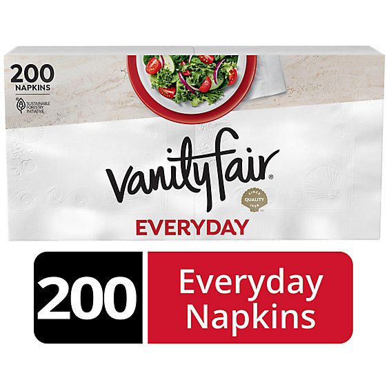 Vanity Fair Everyday Casual Napkins White Paper 2 Ply - 200 Count