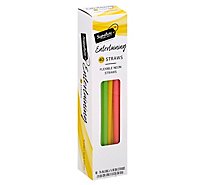 Signature SELECT Straws Party Flexible 7 3/4 Inch Long Box Neon - 40 Count