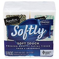 Signature Care Facial Tissue Softly 2 Ply Pack - 8-15 Count - Image 3