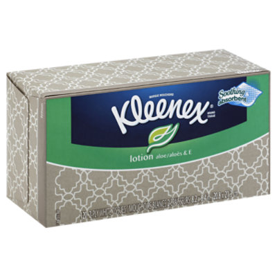 Kleenex Facial Tissue 2-Ply White Lotion Aloe & E Box - 120 Count