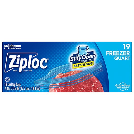 Ziploc Freezer Bags With New Stay Open Design Patented Stand Up