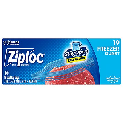 Ziploc Brand Freezer Bags Quart With Grip N Seal Technology - 19 Count - Image 2