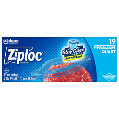 Ziploc Quart Food Storage Freezer Bags, New Stay Open Design with Stand-Up  Bottom, Easy to Fill, 30 Count (Pack of 4)