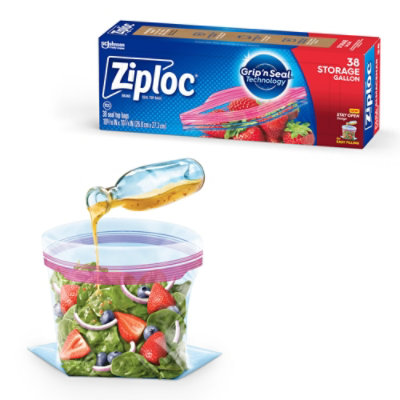 Ziploc Storage Bags With New Stay Open Desing Patented Stand Up Bottom Bags Gallon - 38 Count - Image 2