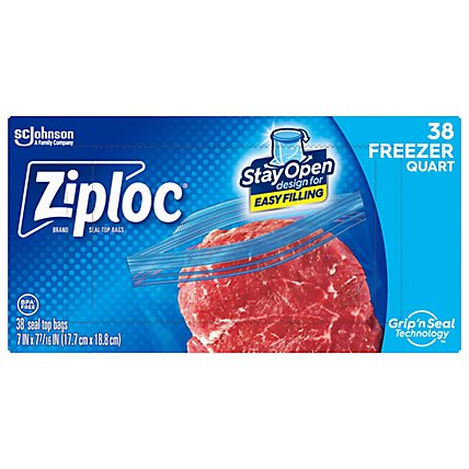 Ziploc Brand Freezer Bags Quart With Grip N Seal Technology - 38 Count - Image 2