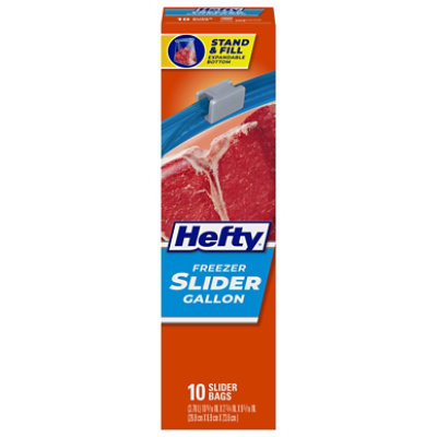 Hefty Storage Bags One Zip Slider Freezer Gallon - 10 Count - Image 3