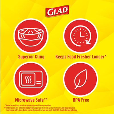 Glad Cling ‘N Seal Plastic Food Wrap 200 Square Foot Roll - Image 4