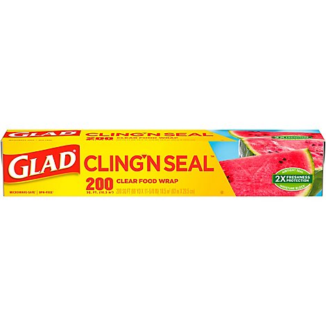 Glad Plastic Wrap Cling Wrap 200 Sq. Ft. - Each