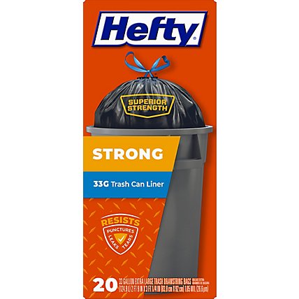 Hefty Trash Bags Drawstring Extra Strong Extra Large Trash Can Liner 33 Gallon - 20 Count - Image 4