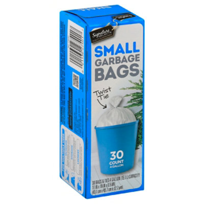 Signature SELECT Garbage Bags Small 4 Gallon - 30 Count - Safeway