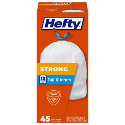 Hefty Trash Bags Drawstring Strong Tall