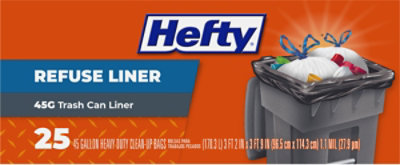 Hefty Trash Bags Refuse Liner Heavy Duty 45 Gallon - 25 Count - Image 4