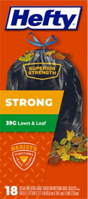 Hefty Trash Bags Drawstring Extra Strong Extra Large 39 Gallon Lawn & Leaf - 18 Count - Image 4