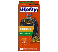 Hefty Trash Bags Drawstring Extra Strong Extra Large 39 Gallon Lawn & Leaf - 18 Count