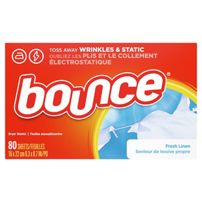  Bounce Fabric Softener Dryer Sheets Fresh Linen - 80 Count 