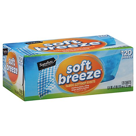 Signature SELECT Fabric Softener Sheets Soft Breeze Box - 120 Count