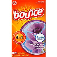 Bounce Fabric Softener Dryer Sheets Spring & Renewal Box - 105 Count - Image 2