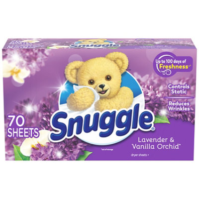 Snuggle Exhilarations Lavender & Vanilla Orchid Fabric Softener Dryer Sheets - 70 Count - Image 1