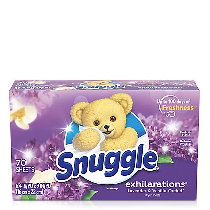 Snuggle Exhilarations Lavender & Vanilla Orchid Fabric Softener Dryer Sheets - 70 Count - Image 1
