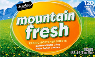 Signature SELECT Fabric Softener Sheets Mountain Fresh Box - 120 Count - Image 2