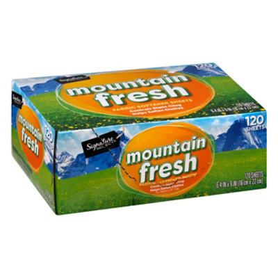 Signature SELECT Fabric Softener Sheets Mountain Fresh Box - 120 Count - Image 1