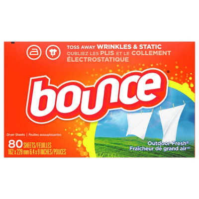 Bounce Fabric Softener Dryer Sheets Outdoor Fresh - 80 Count - Image 1