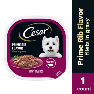 Cesar Filets In Gravy Prime Rib Adult Wet Dog Food 3.5 Oz