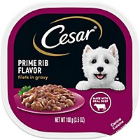 Cesar Adult Filets In Gravy Prime Rib Wet Dog Food Trays - 3.5 Oz - Image 1