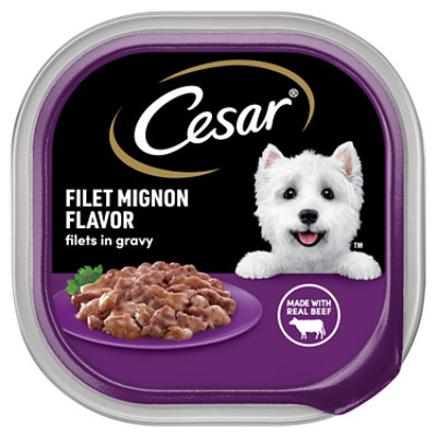  CESAR Dog Food Soft Wet Filets In Gravy Filet Mignon Flavor Tray - 3.5 Oz 
