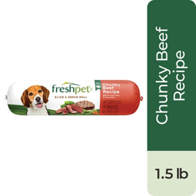 Freshpet Healthy and Natural Dog Food Fresh Beef Roll 1.5 Lb