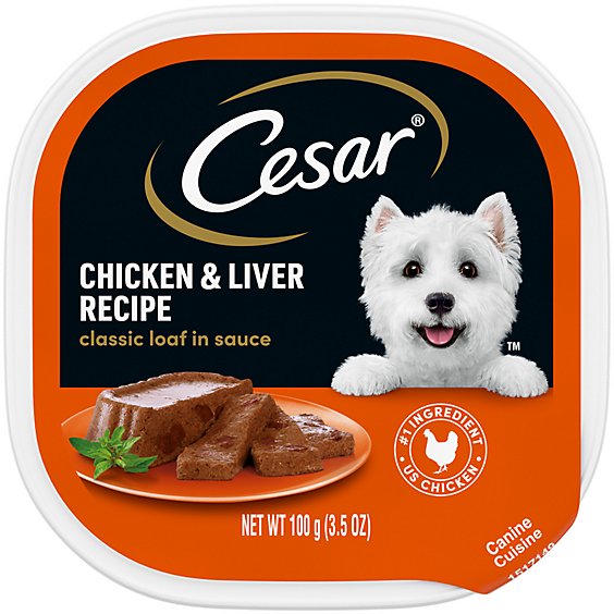 Cesar Classic Loaf in Sauce Chicken & Liver Recipe Soft Wet Dog Food - 3.5 Oz