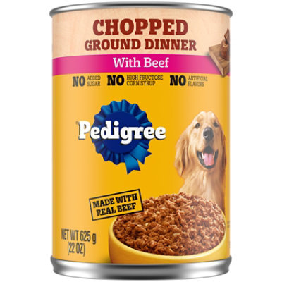 Pedigree Chopped Ground Dinner Beef Flavor Adult Canned Soft Wet Dog Food - 22 Oz - Image 1