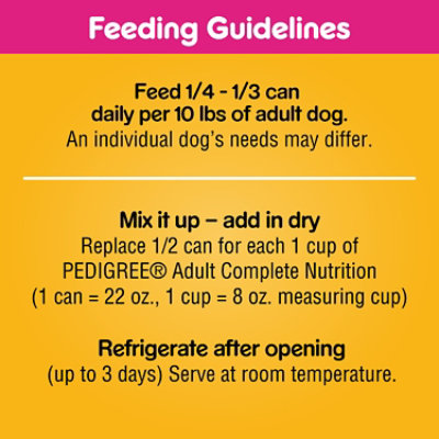 Pedigree Chopped Ground Dinner Beef Flavor Adult Canned Soft Wet Dog Food - 22 Oz - Image 3