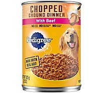 Pedigree Chopped Ground Dinner Adult Canned Soft Wet Dog Food With Beef - 22 Oz