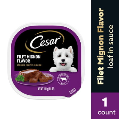 Cesar Classic Loaf in Sauce Filet Mignon Flavor Soft Wet Dog Food - 3.5 Oz - Image 1